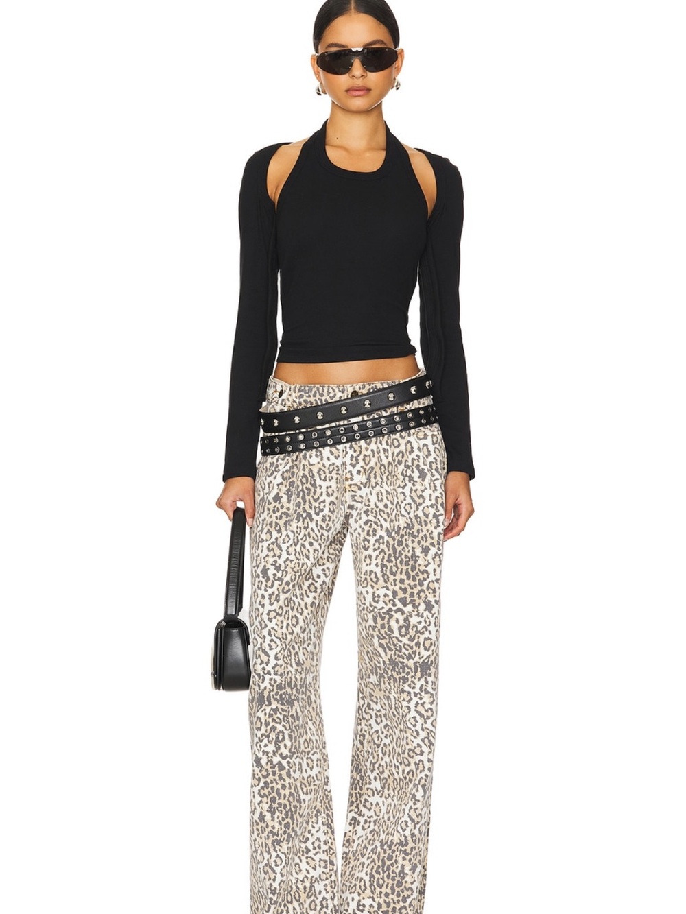 Lioness Neutral Leopard Wide-Leg Pants